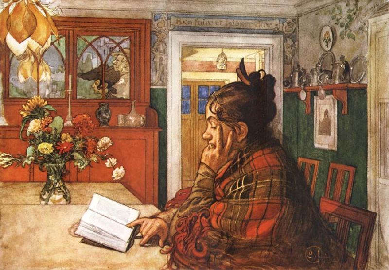 Carl Larsson Karin,Reading oil painting image